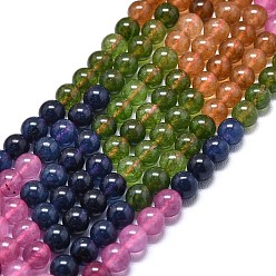 Разноцветный Натуральный Malaysia нефритовые бусы пряди, окрашенная и подогревом, круглые, красочный, 4~4.5 мм, отверстие : 0.8 мм, около 85~88 шт / нитка, 14.57~14.96 дюйм (37~38 см)