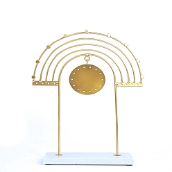 Fan Мраморный постамент с железной подставкой для драгоценностей, подвесной органайзер для хранения ювелирных изделий, вентилятор, 23x7x27 см