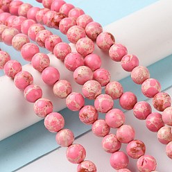 Hot Pink Synthetic Imperial Jasper Dyed Beads Strands, Round, Hot Pink, 6mm, Hole: 1.4mm, about 60~62pcs/strand, 14.72''~15.28''(37.4~38.8cm)