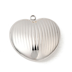 Нержавеющая Сталь Цвет 304 подвески из нержавеющей стали, сердце прелести, цвет нержавеющей стали, 24x25x10 мм, отверстие : 2 мм