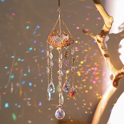 (52) Непрозрачная лаванда Каплевидные стеклянные ловцы солнца, подвесные украшения из натурального кварцевого кристалла, создатель радуги, для украшения сада и дома, разноцветные, 470 мм