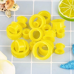 Желтый 10 пары силиконовых ушных вкладышей, колонка, ушные тоннели, желтые, 6~25 мм