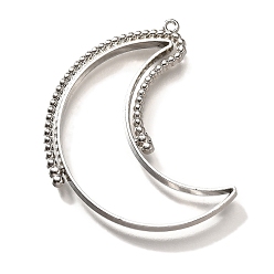 Платина Подвесные подвески из сплава, для diy уф смолы, эпоксидная смола, без кадмия, без никеля и без свинца, луна, платина, 45x39x3.5 мм, отверстие : 1.2 мм