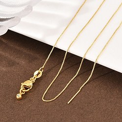 Настоящее золото 18K 0.8мм латунная цепочка-коробка регулируемые слайдеры ожерелья, долговечный, стойки покрытие, реальный 18 k позолоченный, 17.87 дюйм (45.4 см)