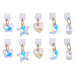 (52) Непрозрачная лаванда 10шт 5 стиль пластиковые мобильные пылезащитные заглушки, со стеклянными подвесками, разноцветные, 25~30 мм, 2 шт / стиль