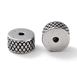 Античное Серебро 304 из нержавеющей стали бусы, колонка с ромбами, античное серебро, 8.5x4.5 мм, отверстие : 1.6 мм