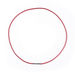 Красный Изготовление ожерелья из воскового полиэстера, с 304 нержавеющей стали застежки, красные, 18.11 дюйм (46 см), 2 мм