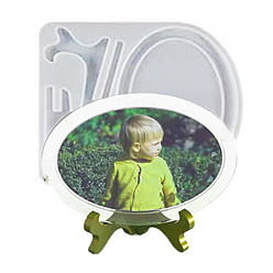 White Oval Photo Frame Display Silicone Molds, for UV Resin, Epoxy Resin Craft Making, White, 212x188x9mm, Inner Diameter: 78~125x91~175mm