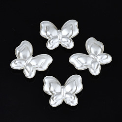 Creamy White ABS Plastic Imitation Pearl Beads, Butterfly, Creamy White, 18x20.5x6mm, Hole: 1.8mm, about 415pcs/500g