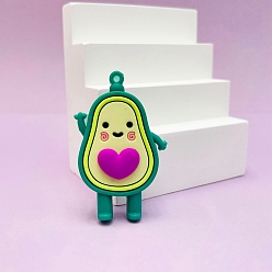 Фиолетовый Пластиковые подвески из пвх, прелести авокадо, фиолетовые, 58x35 мм