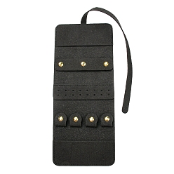 Черный Мешочки для хранения ювелирных изделий из микрофибры, Портативный дорожный рулон ювелирных изделий для сережек, Браслеты, ожерелья упаковка, прямоугольные, чёрные, 48 см