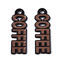 Верблюжий Подвески из эмалевого сплава с краской для выпечки, кофейные подвески со словами, верблюжие, 22x7x1 мм, отверстие : 1.4~1.5 мм