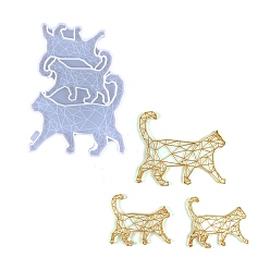 Deep-Sky-blau DIY Leopard Cup Mat Silikonformen, Gießformen aus Harz, für UV-Harz, Handwerkliche Herstellung von Epoxidharz, geometrischer Stil, Deep-Sky-blau, 205x182x9 mm, Innendurchmesser: 97x115 mm & 153x178 mm