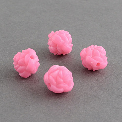 Mixed Color Rose Flower Acrylic Beads, Mixed Color, 12x12x11mm, Hole: 2mm, about 670pcs/500g