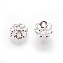 Серебро Крышки из тибетского сплава, без свинца, без кадмии и без никеля, серебро , 9x4 мм, отверстие : 1 мм