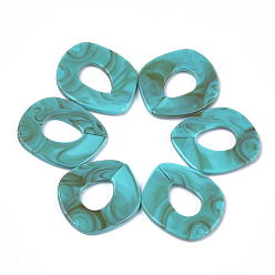 Светлый Морско-зеленый Акриловые связей кольца, разъемы для быстрой связи, для изготовления ювелирных цепочек, Стиль имитация драгоценных камней, светло-зеленый, 51.5x45x3.5 мм, отверстие: 23x16 мм, о: 78 шт / 500 г