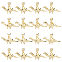 Real 18K Gold Plated 16Pcs Brass Charms, Long-Lasting Plated, Dinosaur, Real 18K Gold Plated, 9x20.5x4.5mm, Hole: 3mm, Jump Ring: 5x0.8mm