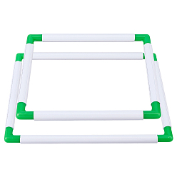 Lime Green 2Pcs 2 Styles Rectangle Plastic Embroidery Hoops, Cross Stitch Hoop, Embroidery Sewing Stand Tools, Rectangle, Lime Green, Finished Product: 335~435x290~335x23mm, 1pc/style