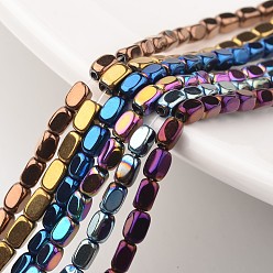 (52) Непрозрачная лаванда Гальванизировать немагнитных синтетический гематит нитей бисера, кубоид, разноцветные, 8x4x4 мм, отверстие : 1 мм, около 52 шт / нитка, 15.7 дюйм