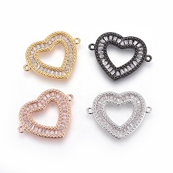 (52) Непрозрачная лаванда Латунные микро проложить кубических ссылки циркония, сердце, прозрачные, разноцветные, 19x24.5x2 мм, отверстие : 1.2 мм