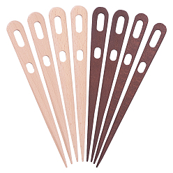 Couleur Mélangete 8 Aiguilles à reliure en bois pour tricot et tissage, couleur mixte, 14.5~15x1.3~1.7x0.36~0.42 cm, Trou: 10.5x6mm