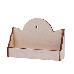 Античный Белый Деревянная настенная полка миниатюрные украшения, аксессуары для домашнего кукольного домика с микро-ландшафтом, притворяясь опорными украшениями, старинный белый, 56x16x39 мм