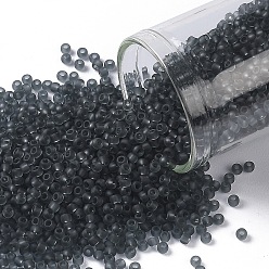 (9BF) Black Diamond Transparent Matte Круглые бусины toho, японский бисер, (9 bf) черный алмаз прозрачный матовый, 11/0, 2.2 мм, отверстие : 0.8 мм, Около 1110 шт / 10 г