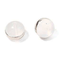 Нержавеющая Сталь Цвет Пластиковые ушные гайки tpe, с 316 фурнитурой из хирургической нержавеющей стали, спинки для серьги, полукруглые / купольные, цвет нержавеющей стали, 4x5 мм