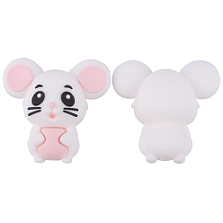 Белый Дым Силиконовые бусины, DIY уход за ожерельем, мышь, серый, 30x30 мм