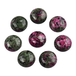 Рубин В Цоизита Синтетический рубин в кабошонах из драгоценных камней из зоизита, полукруглый, 16x6 мм