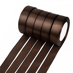 Coconut Brown Single Face Satin Ribbon, Polyester Ribbon, Coconut Brown, 1 inch(25mm) wide, 25yards/roll(22.86m/roll), 5rolls/group, 125yards/group(114.3m/group)