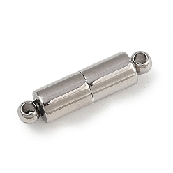 Нержавеющая Сталь Цвет Магнитные застежки, нержавеющая сталь 304, колонка, цвет нержавеющей стали, 20.5x5 мм, отверстие : 1.6 мм