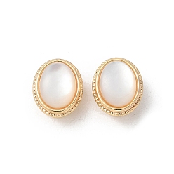 Настоящее золото 18K Латунные бусины из ракушек, без кадмия, без никеля и без свинца, овальные, реальный 18 k позолоченный, 10.5x8.5x6 мм, отверстие : 1.5 мм