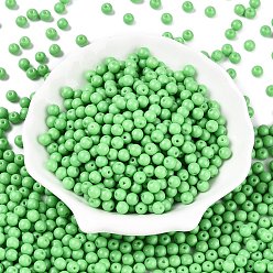 Светло-зеленый Непрозрачная выпечка окрашены стеклянные бусины, круглые, светло-зеленый, 5.5x4.5~5 мм, отверстие : 1 мм, Около 2500 шт / фунт