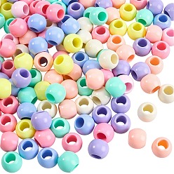(52) Непрозрачная лаванда 200 непрозрачные акриловые бусины, бусины с большим отверстием, рондель, разноцветные, 12 мм, отверстие : 6 мм