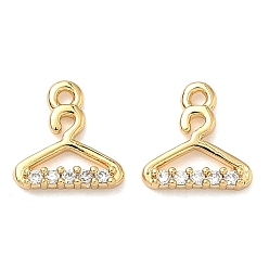 Прозрачный Подвески из латуни с микропаве из кубических цирконий, без никеля , реальный 18 k позолоченный, прозрачные, 8x8x2 мм, отверстие : 1 мм