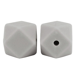 Светло-серый Восьмиугольные бусины из пищевого силикона, светло-серый, 17 мм