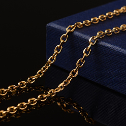 Золотой Ионное покрытие (ip) 304 кабельные цепи из нержавеющей стали, цепи с алмазной огранкой, несварные, с катушкой, граненые, овальные, золотые, 4x3x0.8 мм, около 32.8 футов (10 м) / рулон