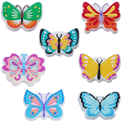 (52) Непрозрачная лаванда 7 шт. 7 стили, экологически чистые силиконовые фокальные бусины пищевого качества, бабочка, разноцветные, 20.5~24.5x30.5~31x7.5 мм, отверстие : 2.5 мм, 1 шт / стиль