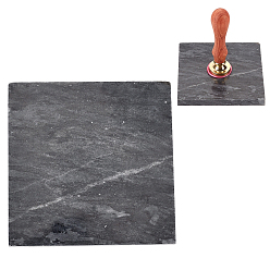 Черный Коврики из мраморного воска, для сургучной печати, квадратный, чёрные, 100x100x10 мм, коробка: 10.5x10.5x1.5 см