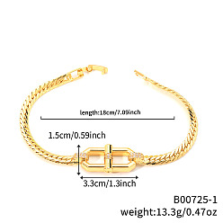 Золотой Браслеты из латунных овальных звеньев с микропаве из прозрачных кубических цирконий для женщин, золотые, 7-1/8x5/8 дюйм (18x1.5 см), ссылка: 33