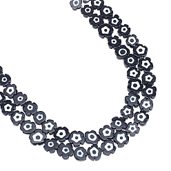 Черный 2 нити бусины лэмпворк ручной работы, цветок с сглаза, чёрные, 7~9x7~9x3 мм, отверстие : 0.8 мм, около 50~52 шт / нитка, 14.57 дюйм ~ 15.35 дюйм (37~39 см)