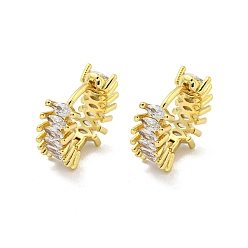 Круглые Серьги-кольца из латуни с микропаве из кубического циркония, реальный 18 k позолоченный, круглые, 13x6 мм