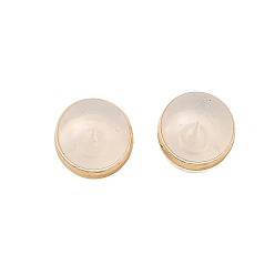 Золотой Силиконовые гайки для ушей, с латунной фурнитурой , полукруглый, золотые, 5.5x4.5 мм, отверстие : 0.5 мм