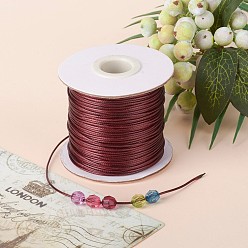 Dark Red Korean Waxed Polyester Cord, Dark Red, 1mm, about 85yards/roll