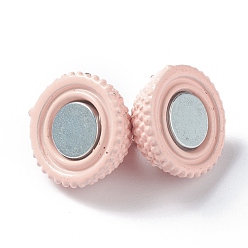 Лавандовый румянец Магнитные застежки латунного цвета с петлями, круглые, лавандовый румянец, 19x12.5 мм, отверстие : 1 мм