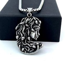 Нержавеющая Сталь Цвет Кулон в виде змеи Медузы, винтажное готическое стальное украшение для женщин.