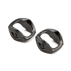 Черный Цвет Металла Стойки обшивки латунные кольца связывая, долговечный, без свинца и без кадмия, квадратный глаз, металлический черный , 10.5x10x5 мм, внутренний диаметр: 7.5x6.5 мм