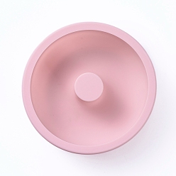 Pink Donut Food Grade Silicone Molds, Baking Molds, For DIY Chiffon Cake Bakeware, Pink, 115x34mm, Inner Diameter: 100mm