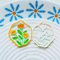 Золотистый Акриловые подвески с цветами, золотые, 36x32 мм